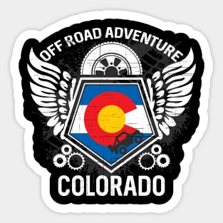 Colorado State Flag Off Road T-Shirt 4x4 Mudding Grunge Sticker